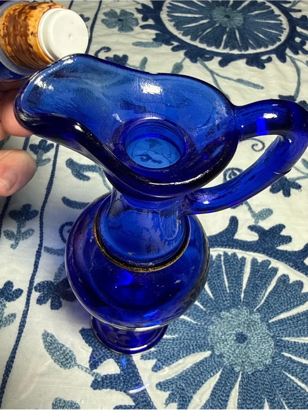 Vintage Avon Cobalt Blue Decanter Vase Pitcher Classic Ralph Cottage Country